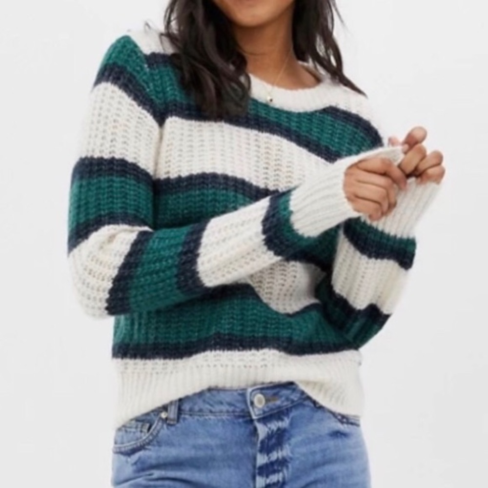 NWOT Alpaca Wool Striped Sweater SZ M